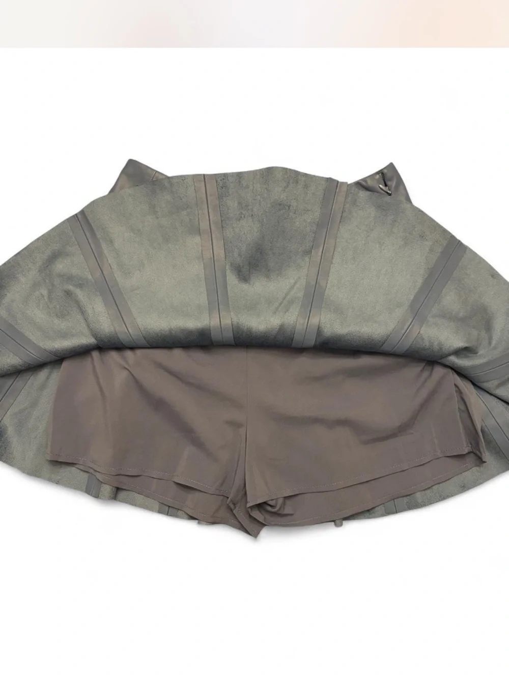 Mustard Seed Blue Vegan Leather Mini Skirt